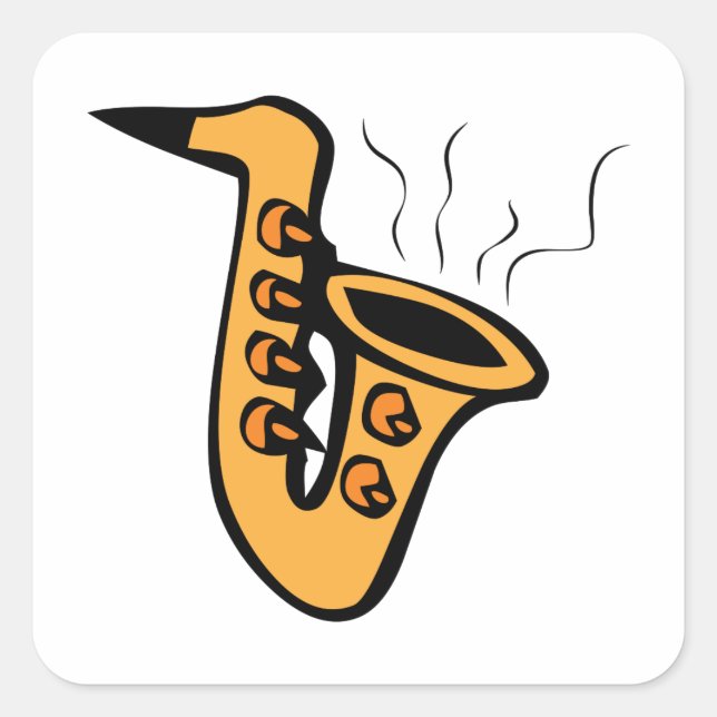 Sticker Carré Saxophone (Devant)