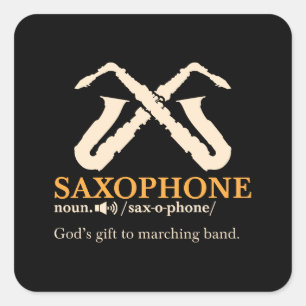 Sticker Carré Saxophone - Saxophone - Définition