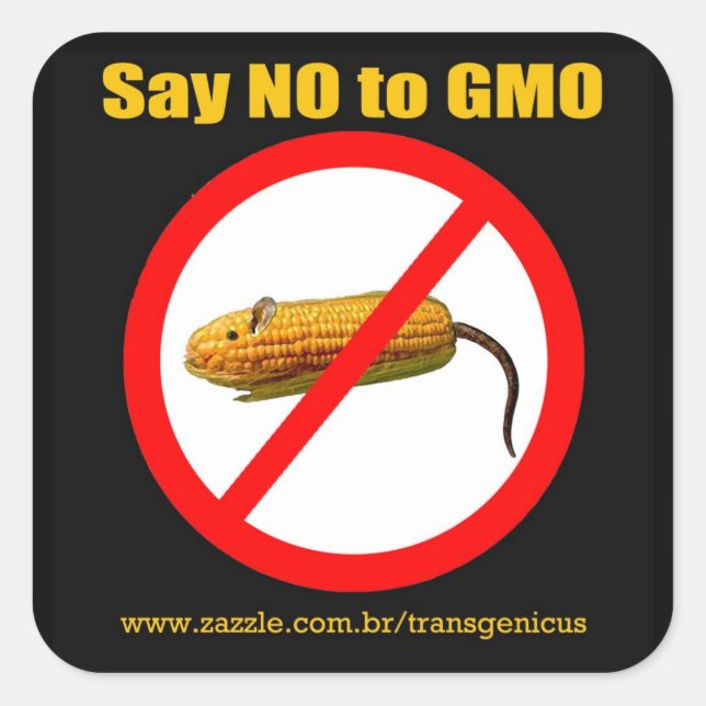 Sticker Carré Say À GMO Stiker 3 " x3 " (Devant)
