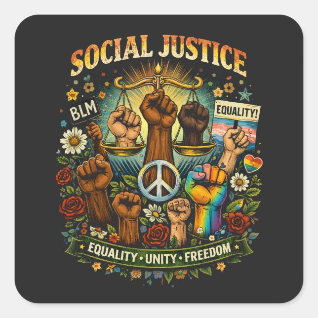 Sticker Carré Scales of Justice (Devant)