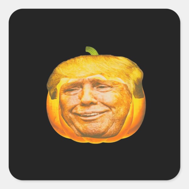 Sticker Carré Scandale Trumpkin Citrouille Halloween Conception  (Devant)