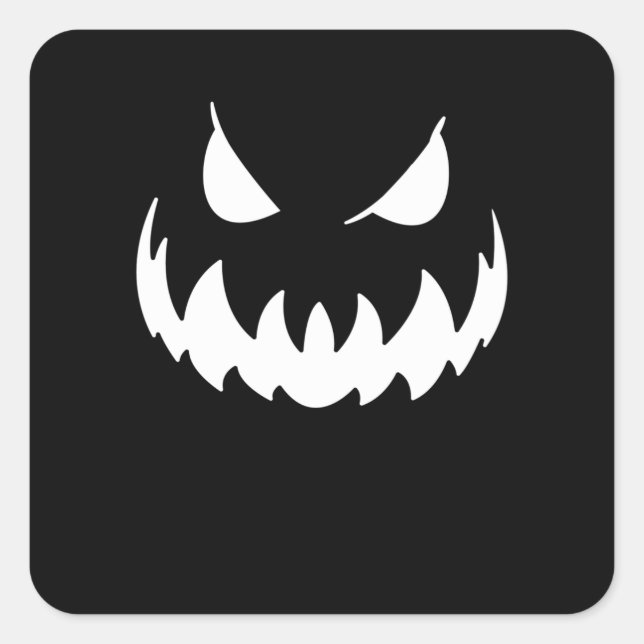 Sticker Carré Scary pumpkin face (Devant)