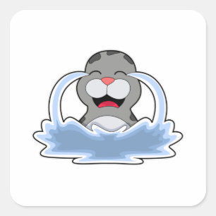 Sticker Carré Sceau dans l'eau