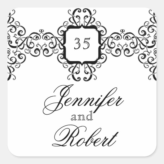 Sticker Carré Sceau de l'enveloppe du monogramme de la route noi (Devant)