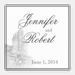 Sticker Carré Sceau d'enveloppe de mariage de destination Atlant