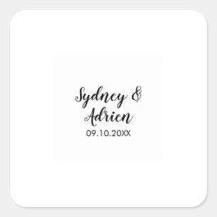 Sticker Carré Sceau d'enveloppe Mariage de calligraphie simple