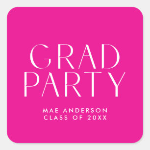 Sticker Carré Sceau d'enveloppe moderne simple Grad Party