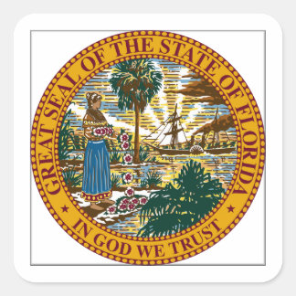 Sticker Carré Sceau d'État de Floride