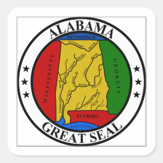 Sticker Carré Sceau d'État de l'Alabama