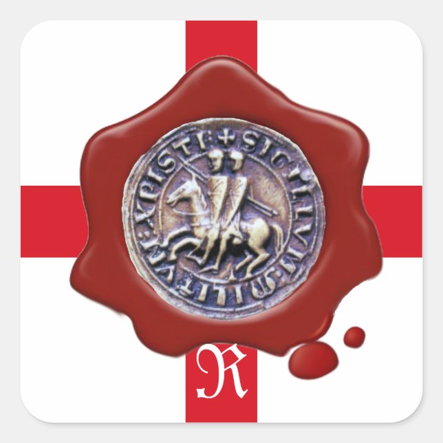 Sticker Carré SCEAU DU MODÈLE DES CHEVALIERS, Monogramme de cire (Devant)