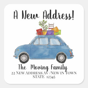 Sticker Carré Scellage de l'enveloppe mobile Fiat 500 vintage