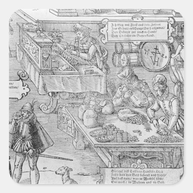 Sticker Carré Scène bancaire (Devant)