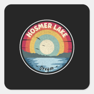 Sticker Carré Scène colorée du lac Hosmer dans l'Oregon