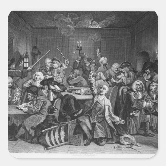 Sticker Carré Scène dans une maison de jeux (Devant)