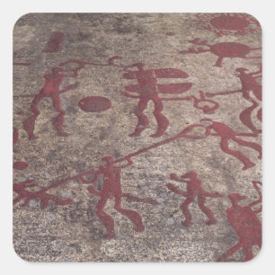 Sticker Carré Scène de chasse