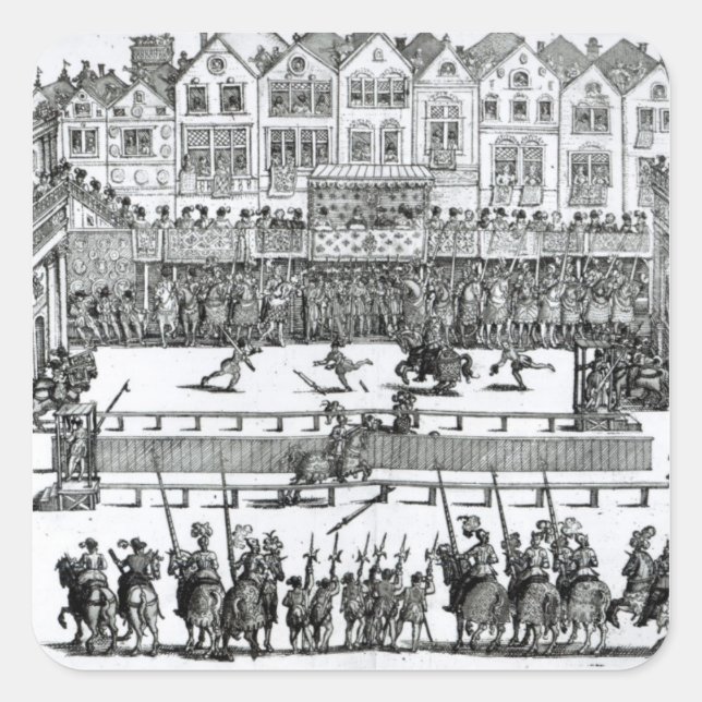 Sticker Carré Scène de jousting (Devant)