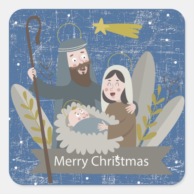 Sticker Carré Scène de Nativity (Devant)