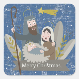 Sticker Carré Scène de Nativity