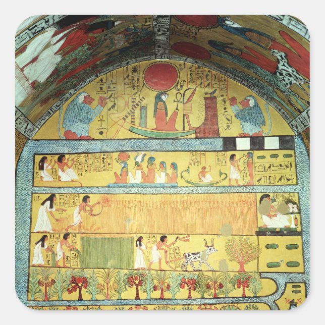 Sticker Carré Scène de récolte sur le mur de l'Est (Devant)