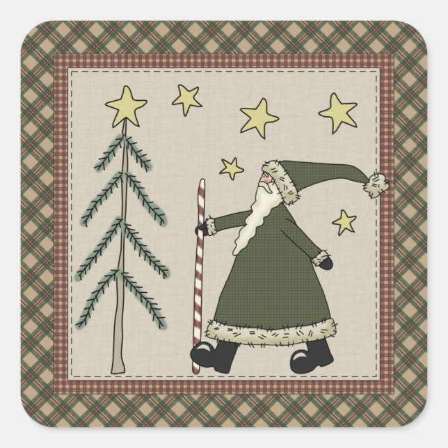 Sticker Carré Scène de vacances Saint Nick (Devant)