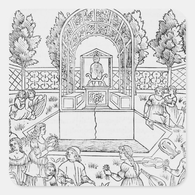 Sticker Carré Scène du Decameron (Devant)