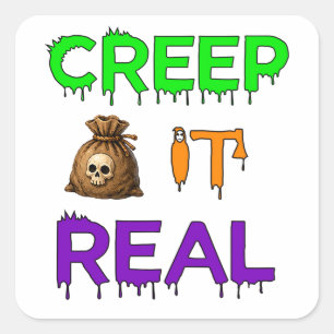 Sticker Carré Scène effrayante pour les fans d'Halloween 👻