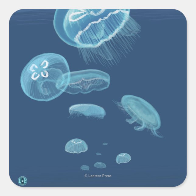 Sticker Carré Scène MaineJellyfish (Devant)
