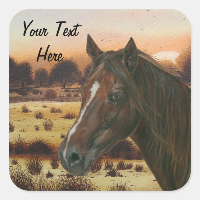 Sticker Carré scenic porchestnut mare (Devant)