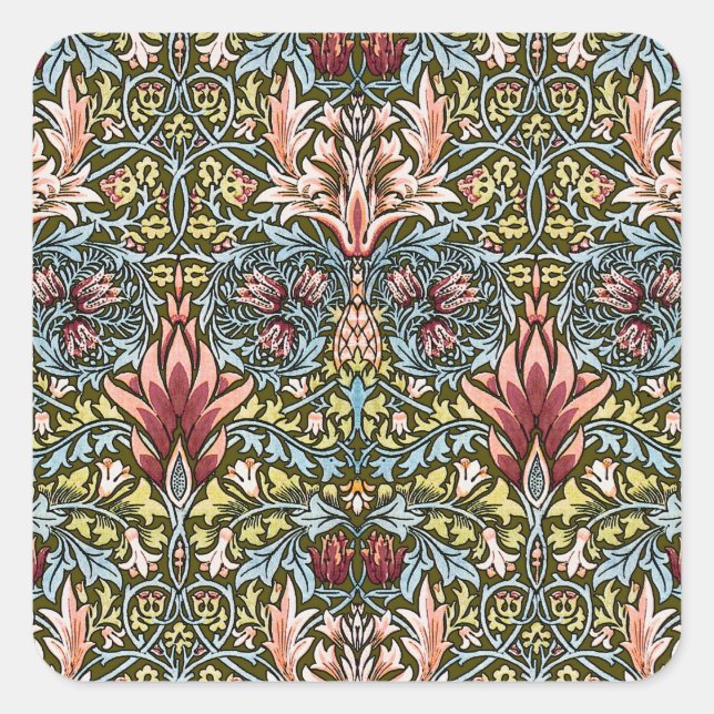 Sticker Carré Schéma floral William Morris Snakeshead (Devant)