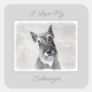 Sticker Carré Schnauzer (Giant) Peinture - Sticke Carré d'art de