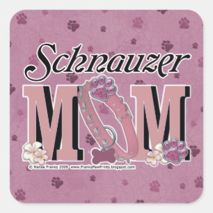 Sticker Carré Schnauzer MOM