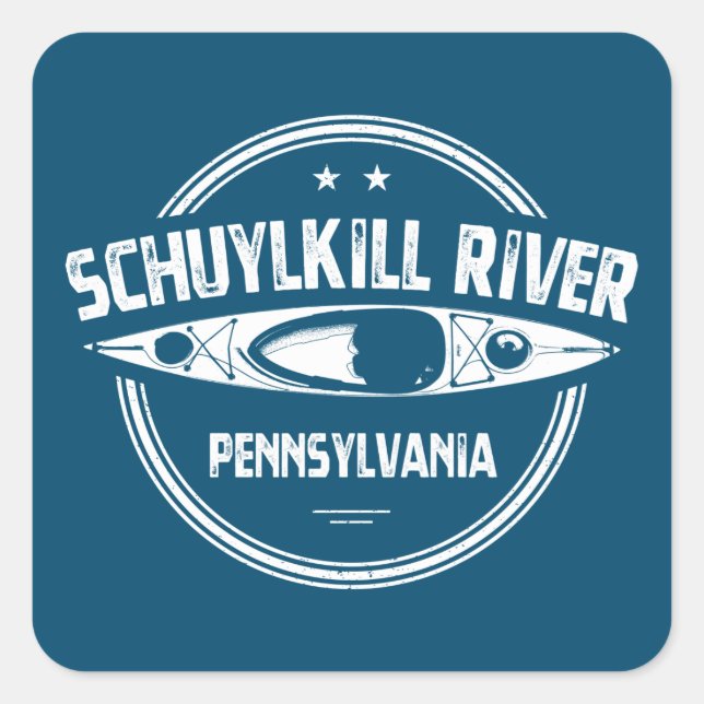 Sticker Carré Schuylkill River, Pennsylvanie (Devant)