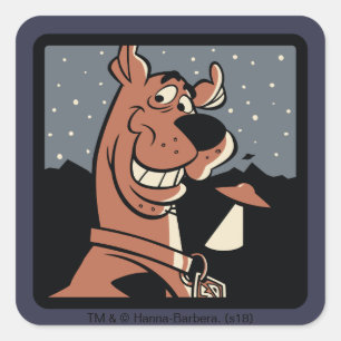 Sticker Carré Scooby Doo avec OVNI