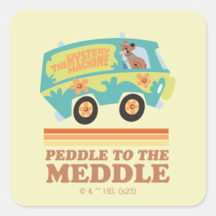 Sticker Carré Scooby-Doo Mystery Machine "Peddle to the Meddle"