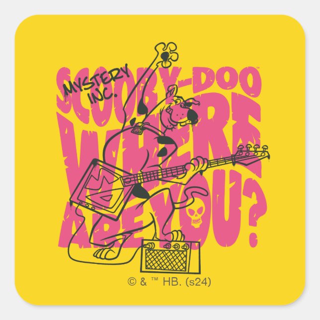 Sticker Carré Scooby Doo Où Es-Tu Punk Guitar Riff (Devant)