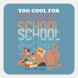 Sticker Carré Scooby Doo Trop Cool Pour L'École