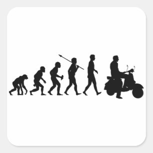 Sticker Carré Scooter Rider