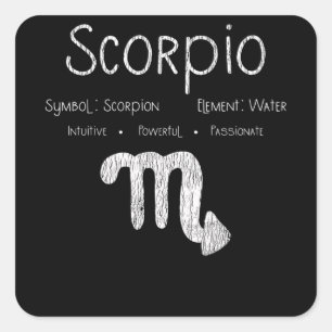 Sticker Carré Scorpio Horoscope Astrologie Étoile Signal Annive