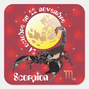 Sticker Carré Scorpion 24 octobre 22 novembre