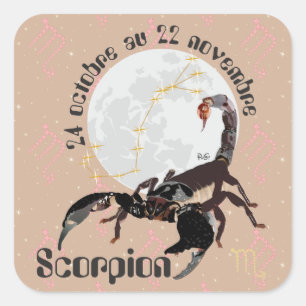 Sticker Carré Scorpion 24 octobre 22 novembre