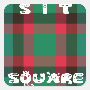 Sticker Carré Scottish Royal À damiers Tartan Plaid avec texte