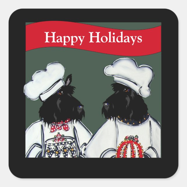 Sticker Carré Scottish Terrier (Devant)