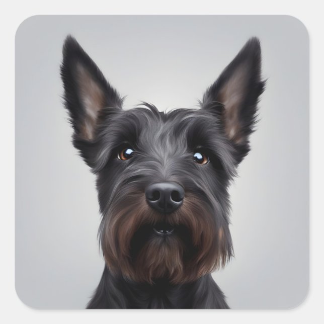 Sticker Carré Scottish Terrier (Devant)