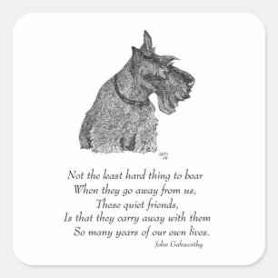 Sticker Carré Scottish Terrier Rainbow Bridge