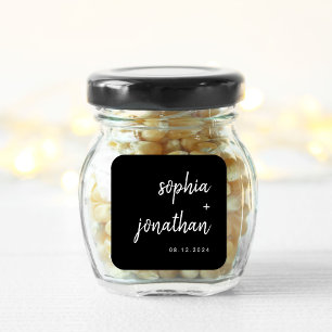 Sticker Carré Script Black   Wedding