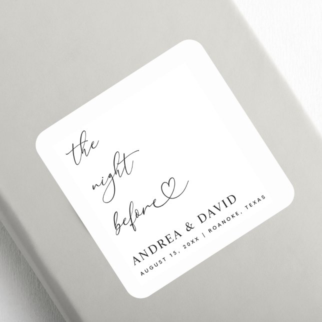 Sticker Carré Script Coeur La Nuit Avant Le Dîner De Répétition (Créateur téléchargé)