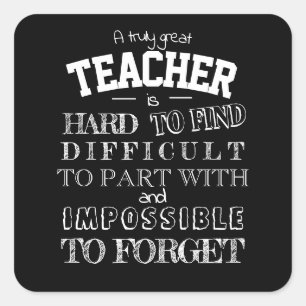 Sticker Carré Script d'appréciation du Merci de l'enseignant noi