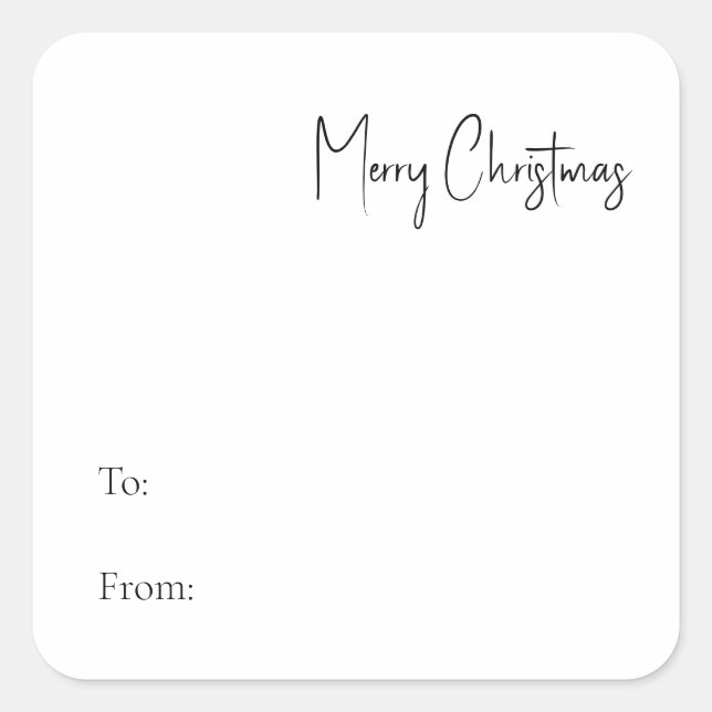 Sticker Carré Script de Noël moderne à partir de (Devant)