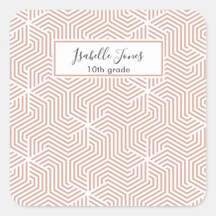 Sticker Carré script géométrique stylisé personnalisé école iPad