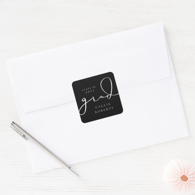 Sticker Carré Script Grad signature (Enveloppe)